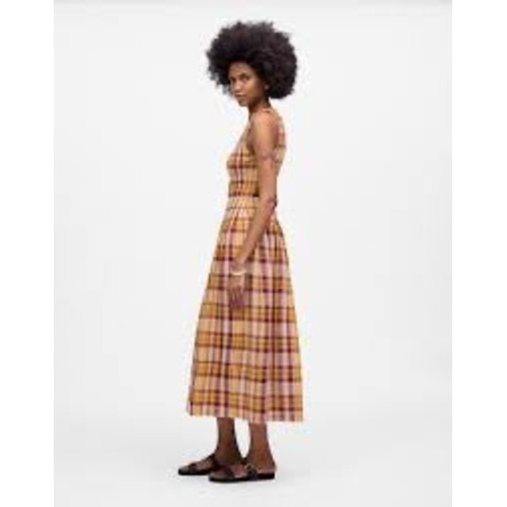 Madewell Yellow and Burgundy Plaid Maxi Dress - Picture 2 of 10
